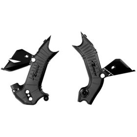 Rtech Bi-material Frame Guards Black Kawasaki KX-KX-X 450 2024