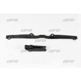 UFO Black Chain Guide & Swingarm Slider Kit KX250 KA03792@001